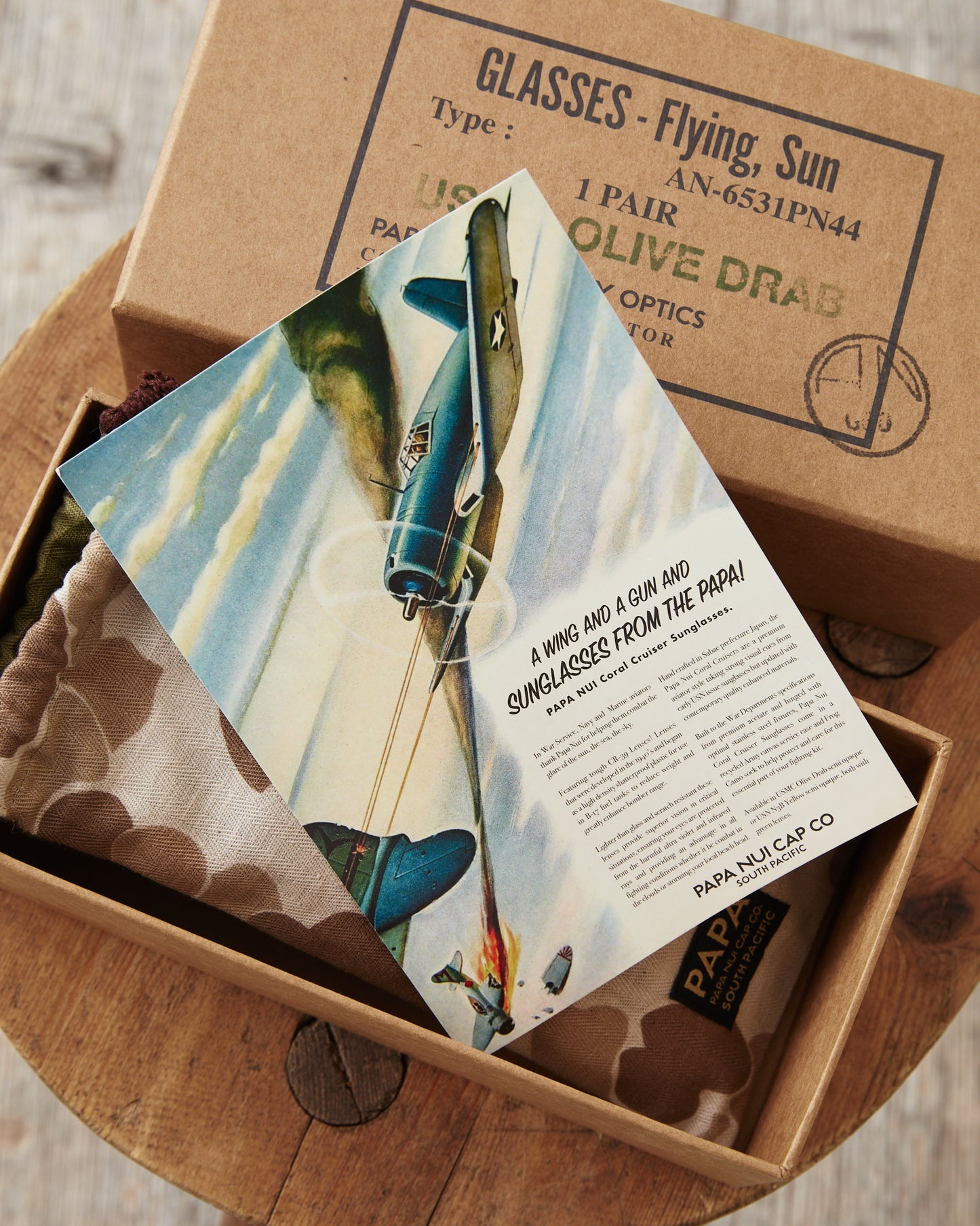 Papa Nui Cap Co. Coral Cruiser Sunglasses USMC Olive Drab