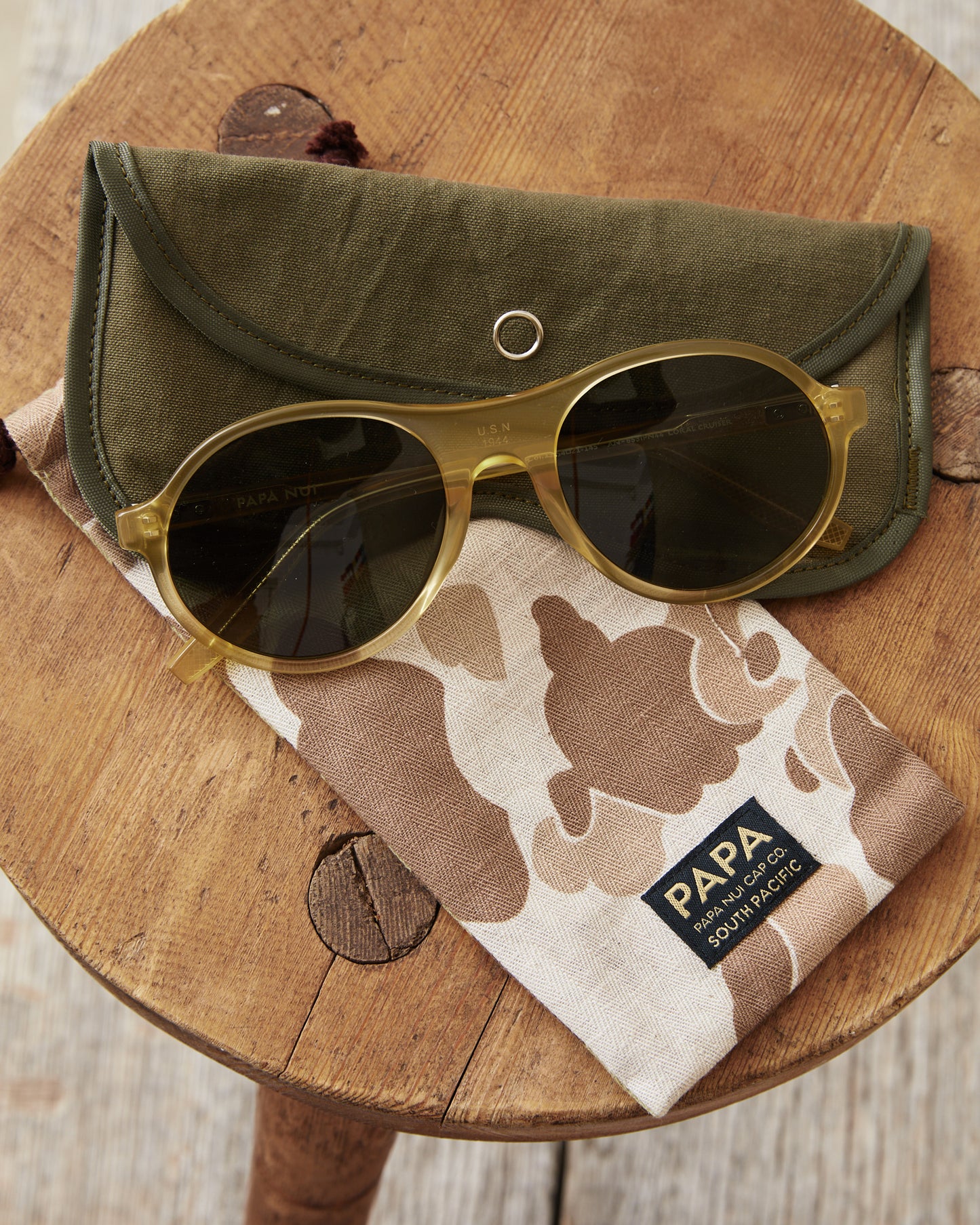 Papa Nui Cap Co. Coral Cruiser Sunglasses USN N3B Yellow