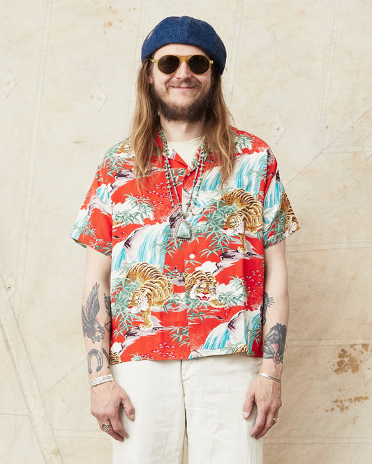 Sun Surf SS39478 Rayon Hawaiian Shirt "Sasa Tora" Special Edition