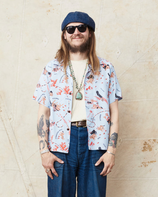 Sun Surf SS39420 Rayon Hawaiian Shirt "Paniola Town"