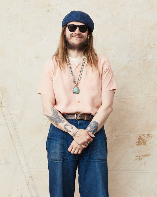 Style Eyes SE39455 Short Sleeve Rayon Bowling Shirt Pink