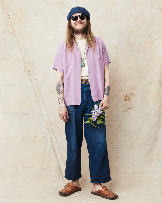 Style Eyes SE39455 Short Sleeve Rayon Bowling Shirt Purple
