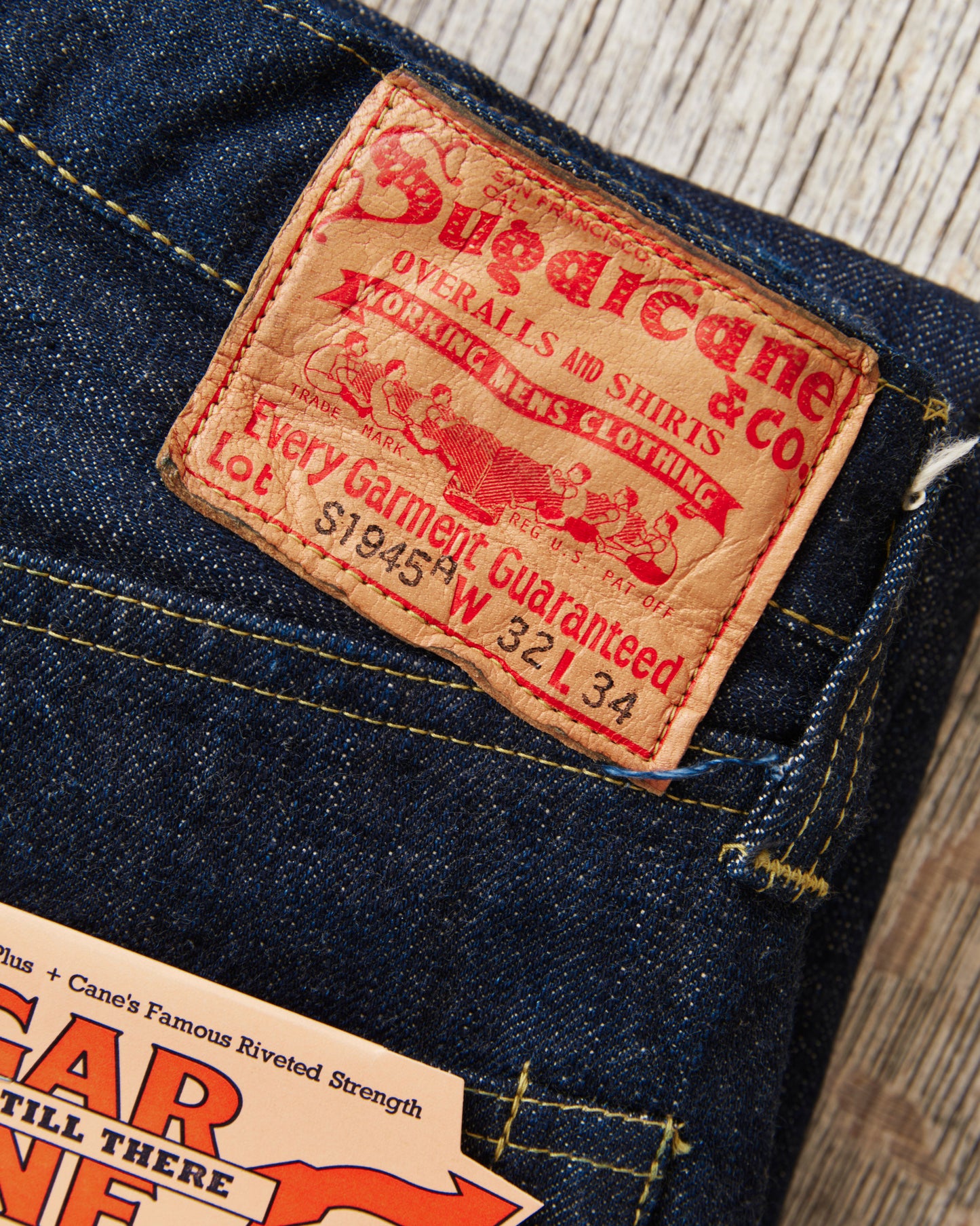 Sugar Cane & Co. SC49001 Super "Denim" Collectibles #01 Blue Denim Waist Overalls “S1945” Model One Wash