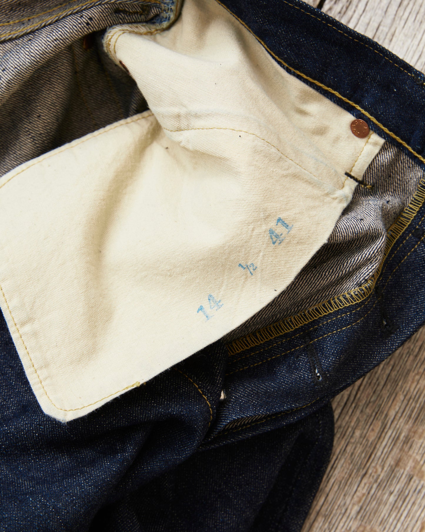 Sugar Cane & Co. SC49001 Super "Denim" Collectibles #01 Blue Denim Waist Overalls “S1945” Model One Wash