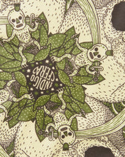 Indigofera Skull Bandana Green