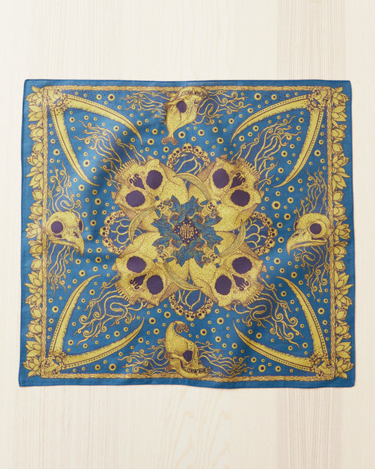 Indigofera Skull Bandana Blue