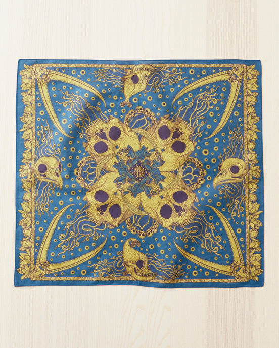 Indigofera Skull Bandana Blue
