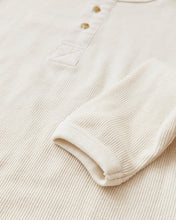 Hermansson Long Sleeve Ribbed Cotton Henley Shirt