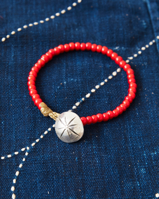 Tenable Crafts TC008 Red White Heart Trade Beads Bracelet