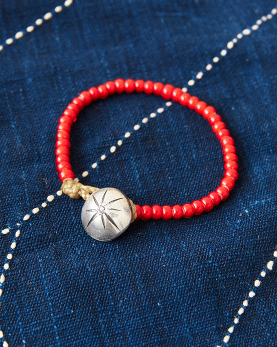 Tenable Crafts TC009 Red White Heart Trade Beads Bracelet