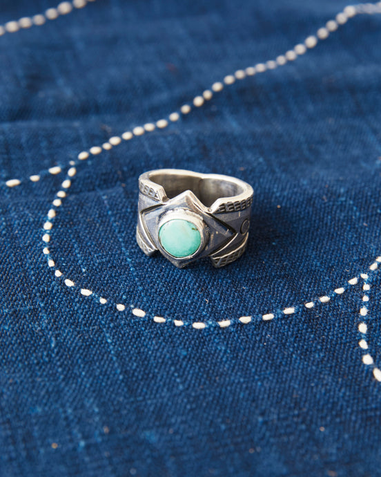 Tenable Crafts TC014 Silver & Turquoise Ring Size US 11,5