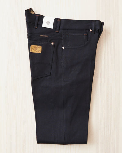 Indigofera Wyatt Bootcut Jeans Uneven Broken Twill Black