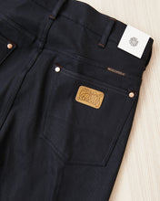 Indigofera Wyatt Bootcut Jeans Uneven Broken Twill Black