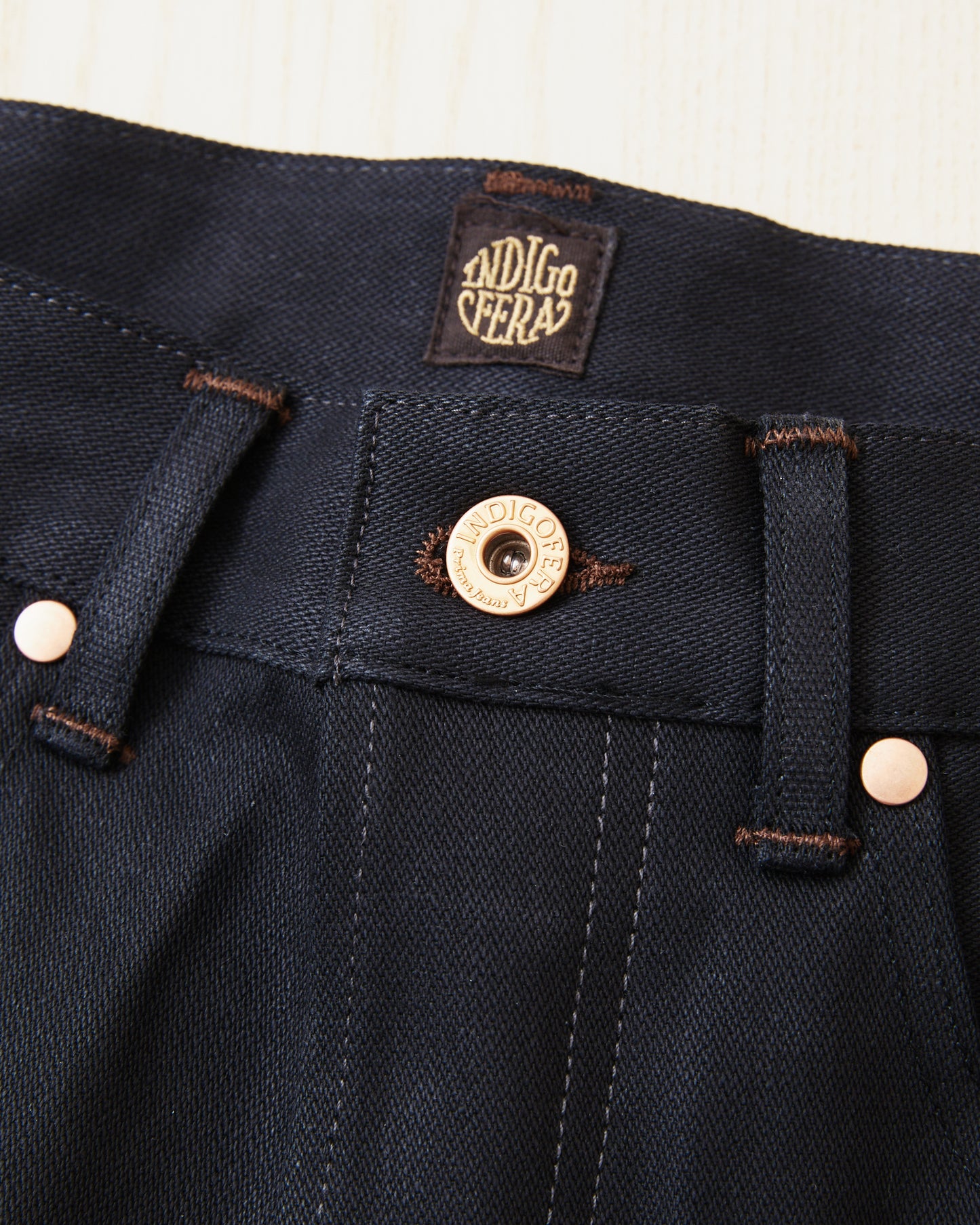 Indigofera Wyatt Bootcut Jeans Uneven Broken Twill Black