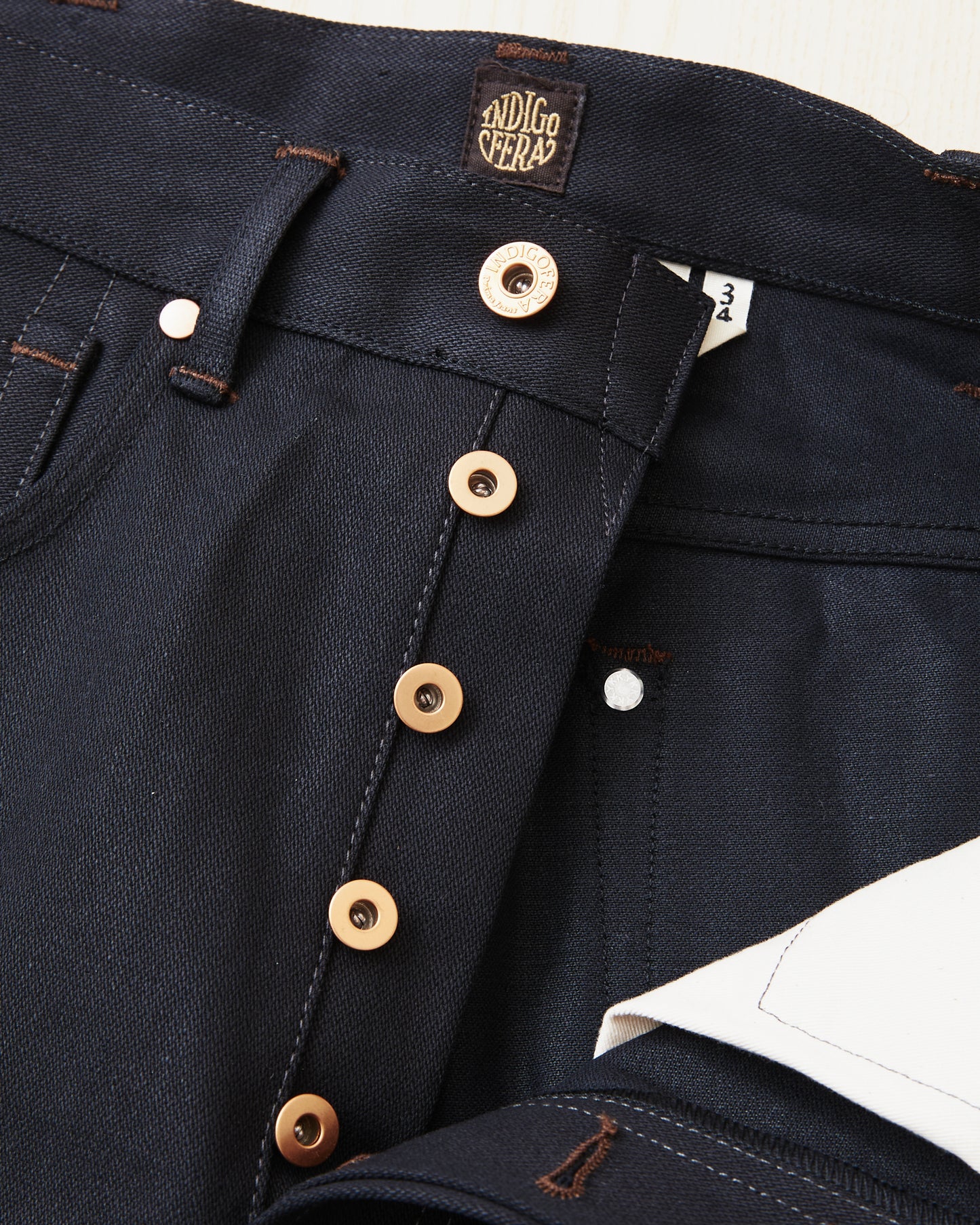 Indigofera Wyatt Bootcut Jeans Uneven Broken Twill Black
