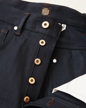 Indigofera Wyatt Bootcut Jeans Uneven Broken Twill Black