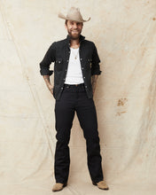 Indigofera Wyatt Bootcut Jeans Uneven Broken Twill Black