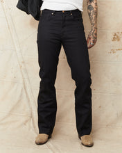Indigofera Wyatt Bootcut Jeans Uneven Broken Twill Black