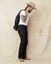Indigofera Wyatt Bootcut Jeans Uneven Broken Twill Black