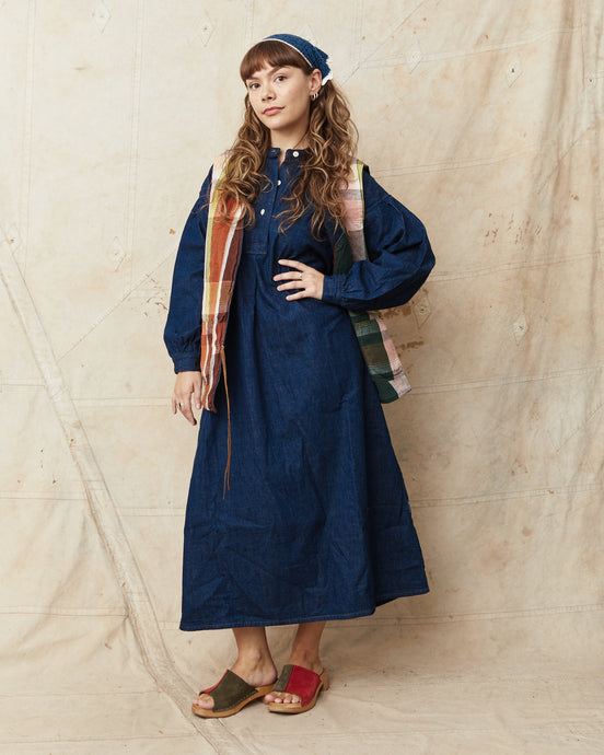 OrSlow 9539 Women's Denim Pull Over Dress Indigo