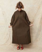 OrSlow 9539 Cotton / Linen Pullover Dress Coffee Brown