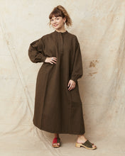 OrSlow 9539 Cotton / Linen Pullover Dress Coffee Brown