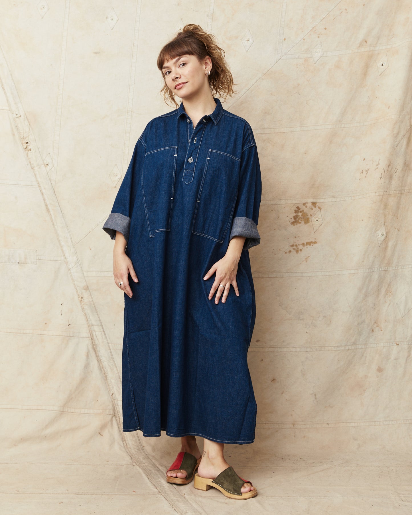 OrSlow 9541 US Army Denim Pullover Dress – Second Sunrise