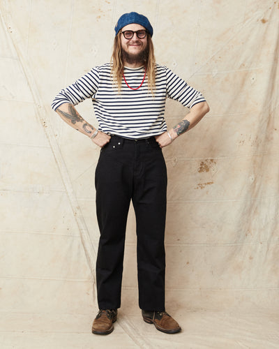 Momotaro MMJE6500 #400 Wide Kyotomontsuki Dyed Jeans Black One Wash