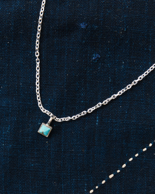 Larry Smith Square Pyramid Turquoise Pendant NL-0191