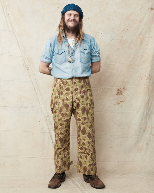 Buzz Rickson's BR42585 Trousers Herringbone Twill Frog Skin Camo