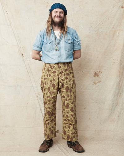 Buzz Rickson's BR42585 Trousers Herringbone Twill Frog Skin Camo