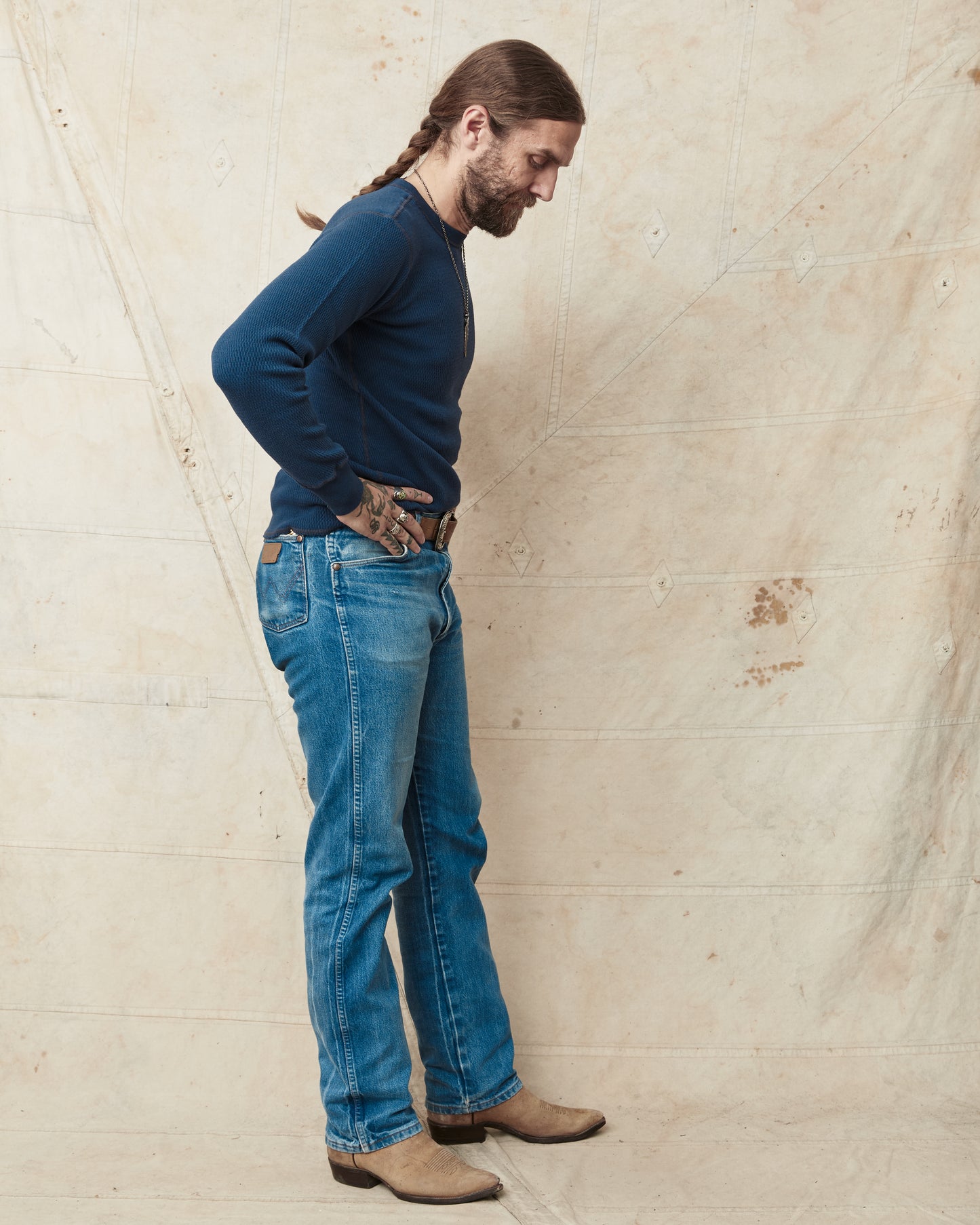 Buzz Rickson's BR63755 Long Sleeve Thermal Shirt Navy