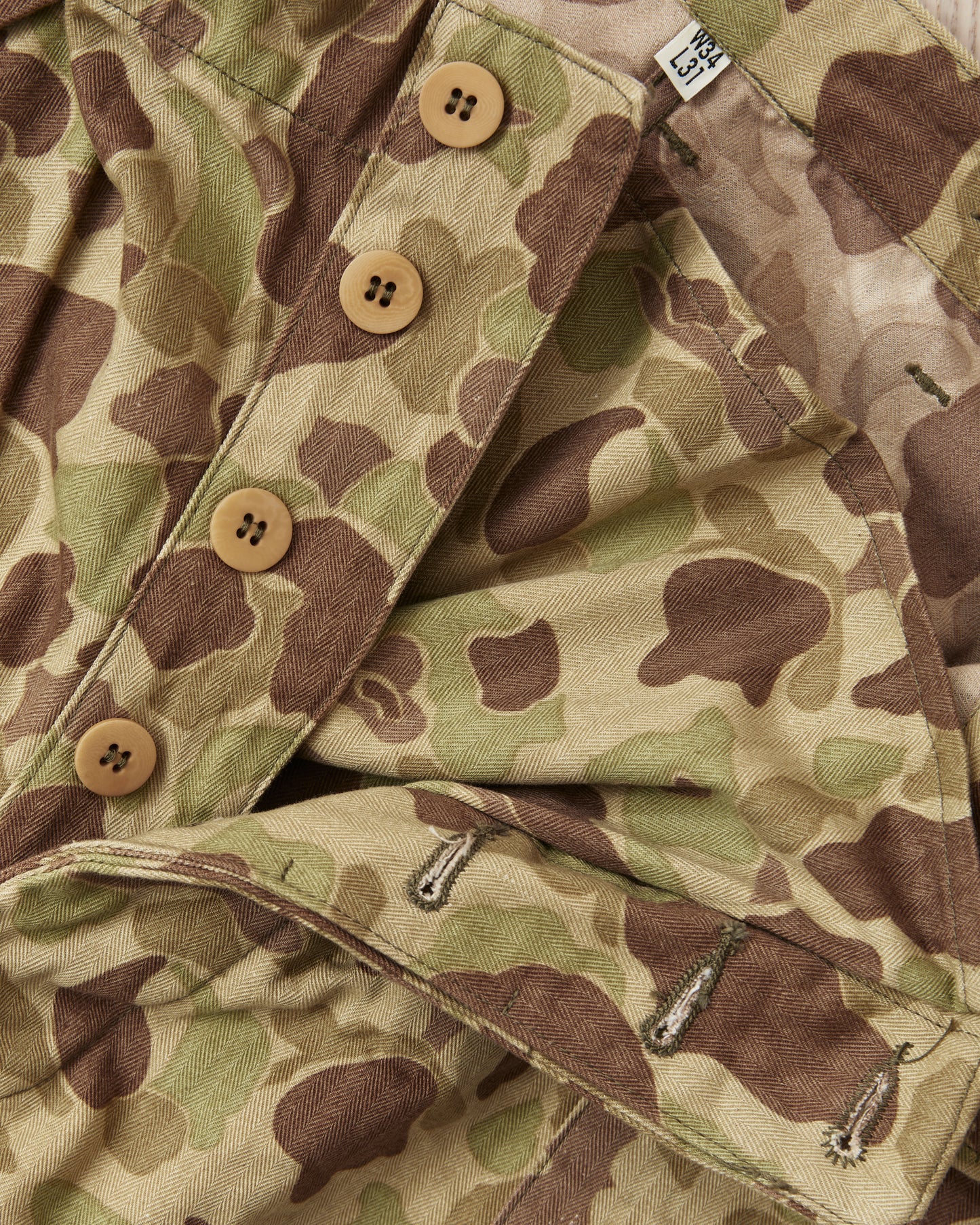 Buzz Rickson's BR42585 Trousers Herringbone Twill Frog Skin Camo