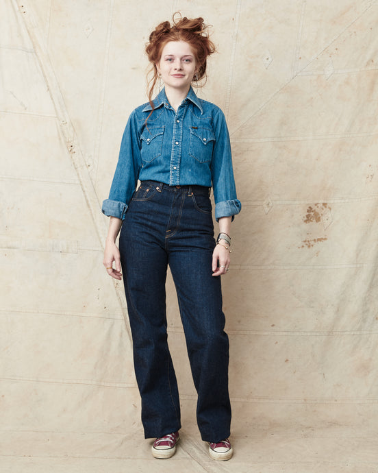 Indigofera Roslyn Women's Jeans Vintage 70's Selvage Denim Rinsed