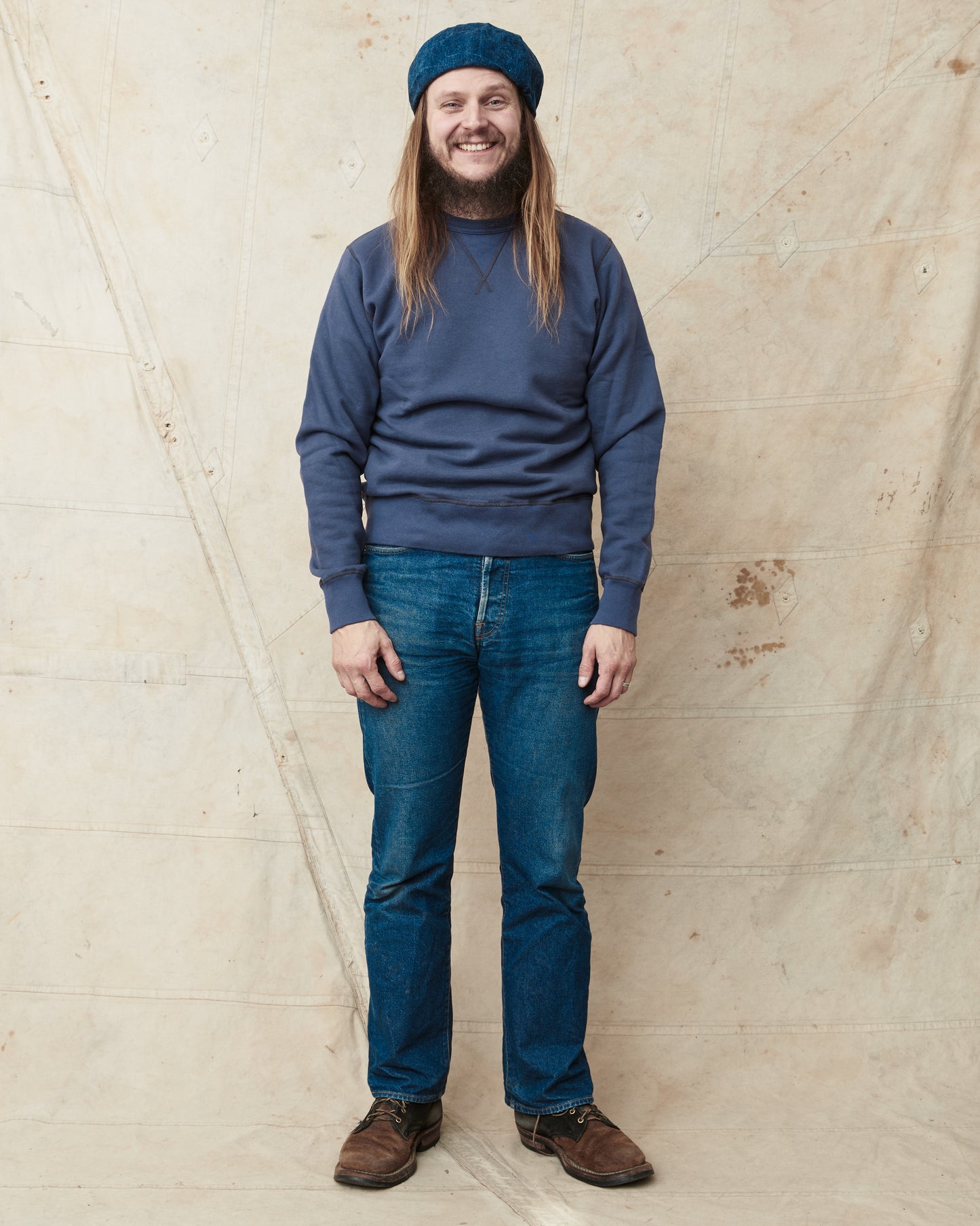 Buzz Rickson´s Loop Wheel Sweatshirt 4-Needle Navy BR65622