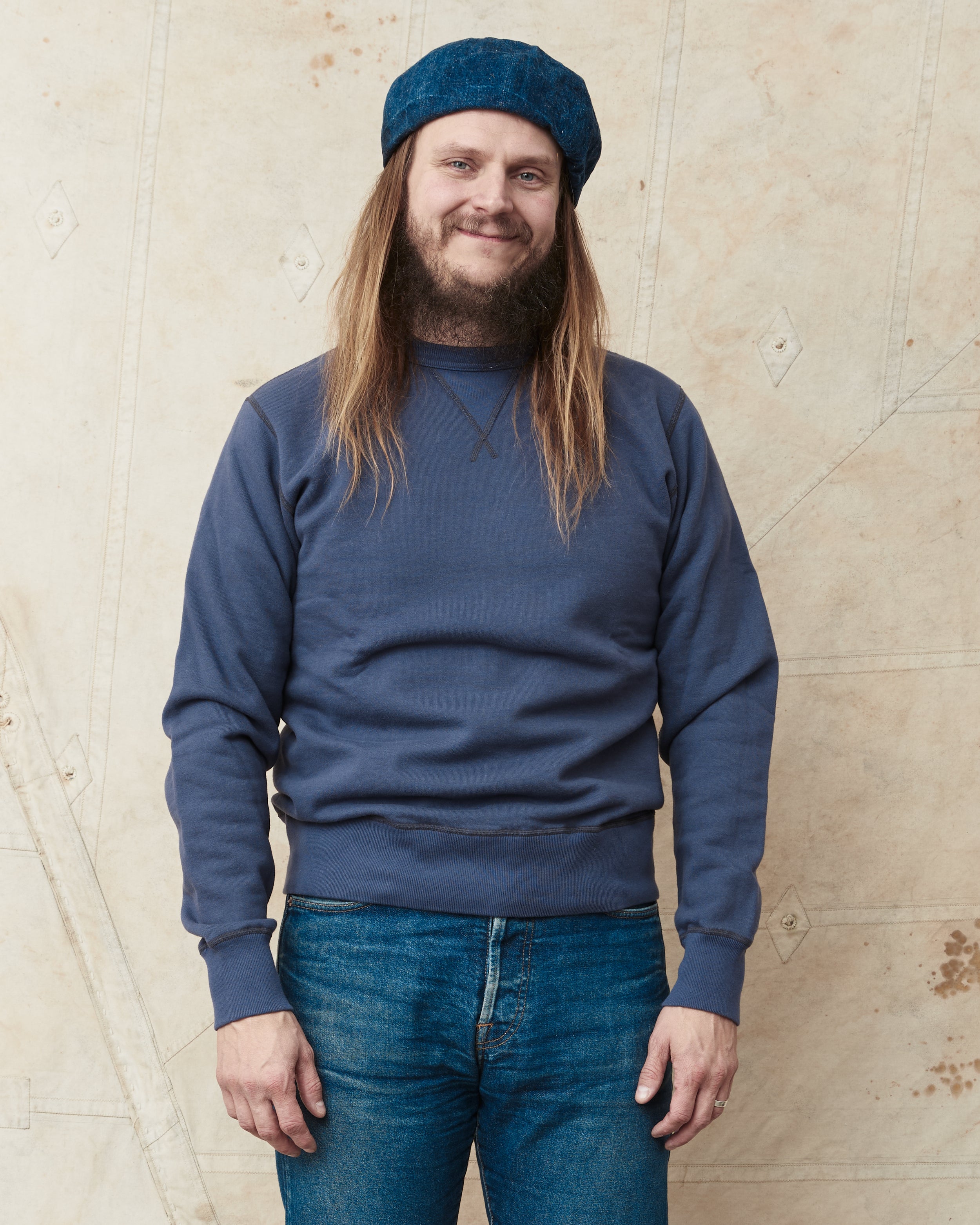 Buzz Rickson´s Loop Wheel Sweatshirt 4-Needle Navy BR65622