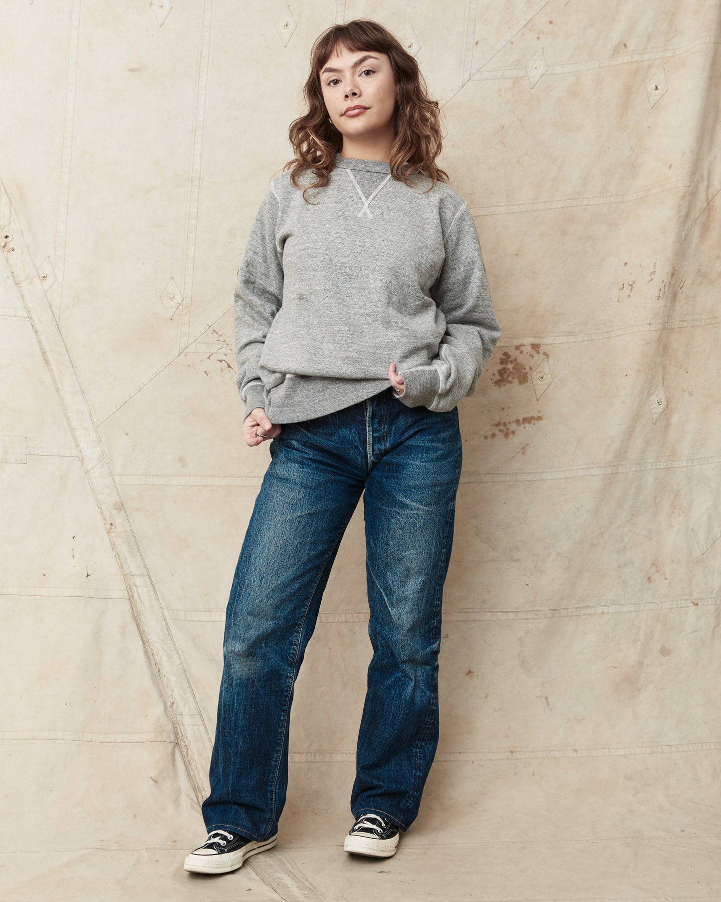 Buzz Rickson's Loopwheel Sweatshirt 4-Needle Grey BR65622
