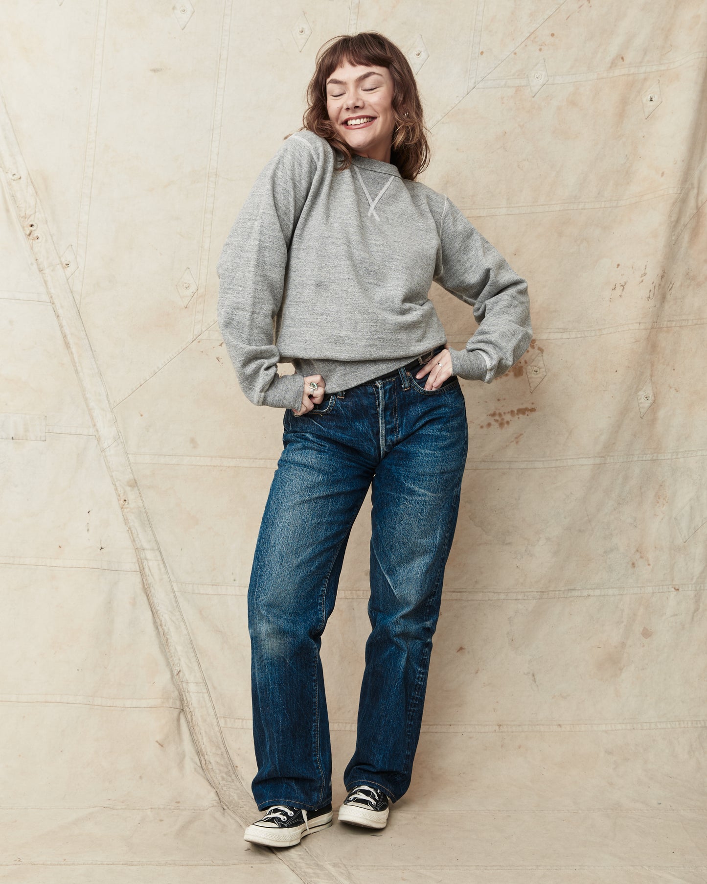 Buzz Rickson's Loopwheel Sweatshirt 4-Needle Grey BR65622