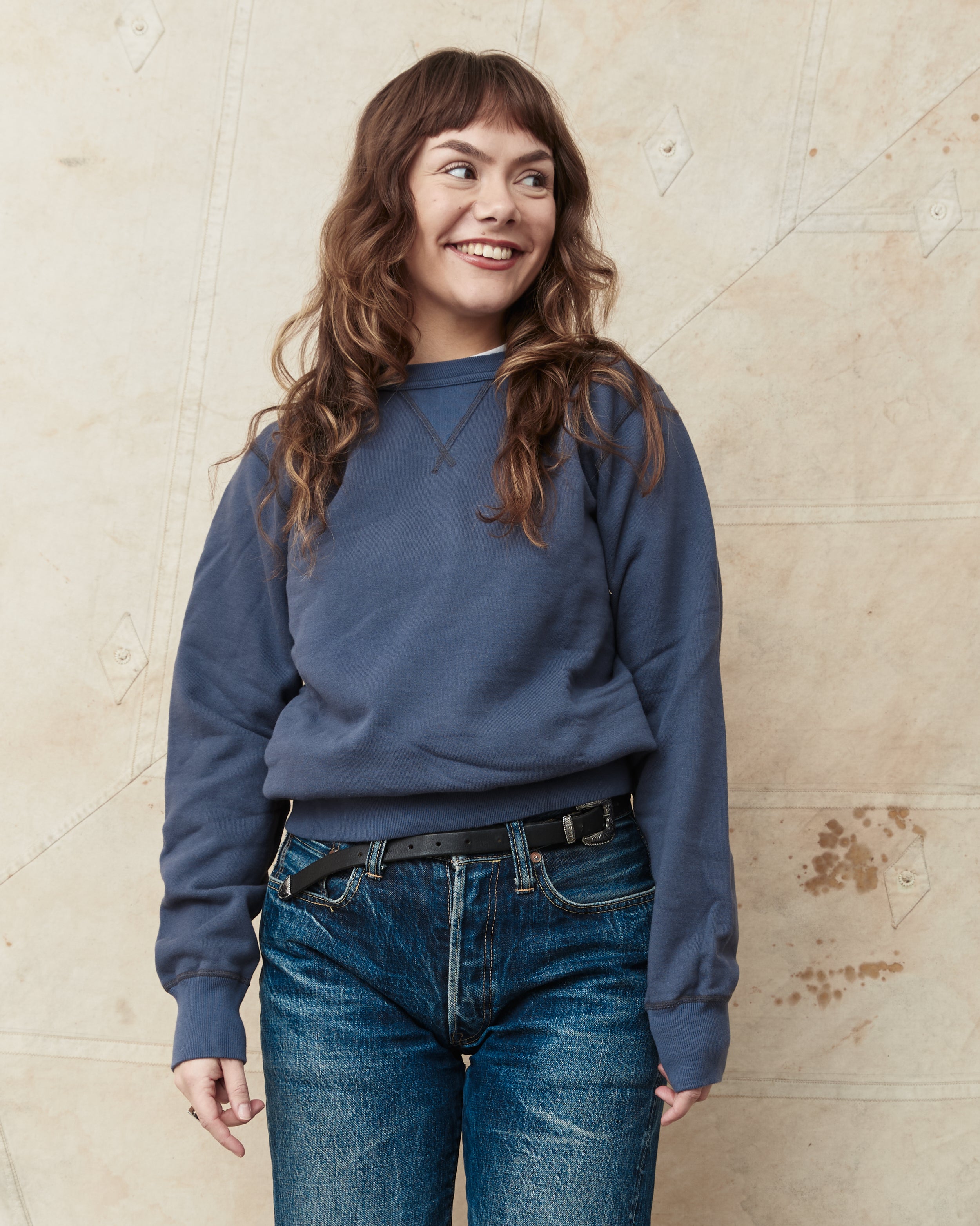 Buzz Rickson´s Loop Wheel Sweatshirt 4-Needle Navy BR65622