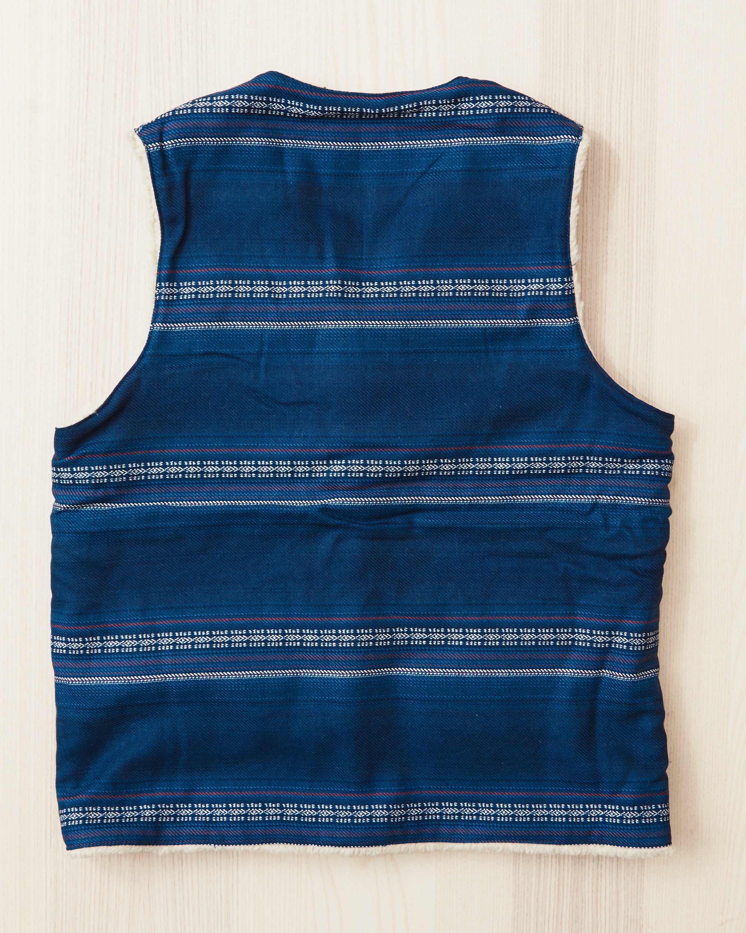 Sugar Cane & Co SC15828 Indigo Dobby Work Vest Boa Lining – Second