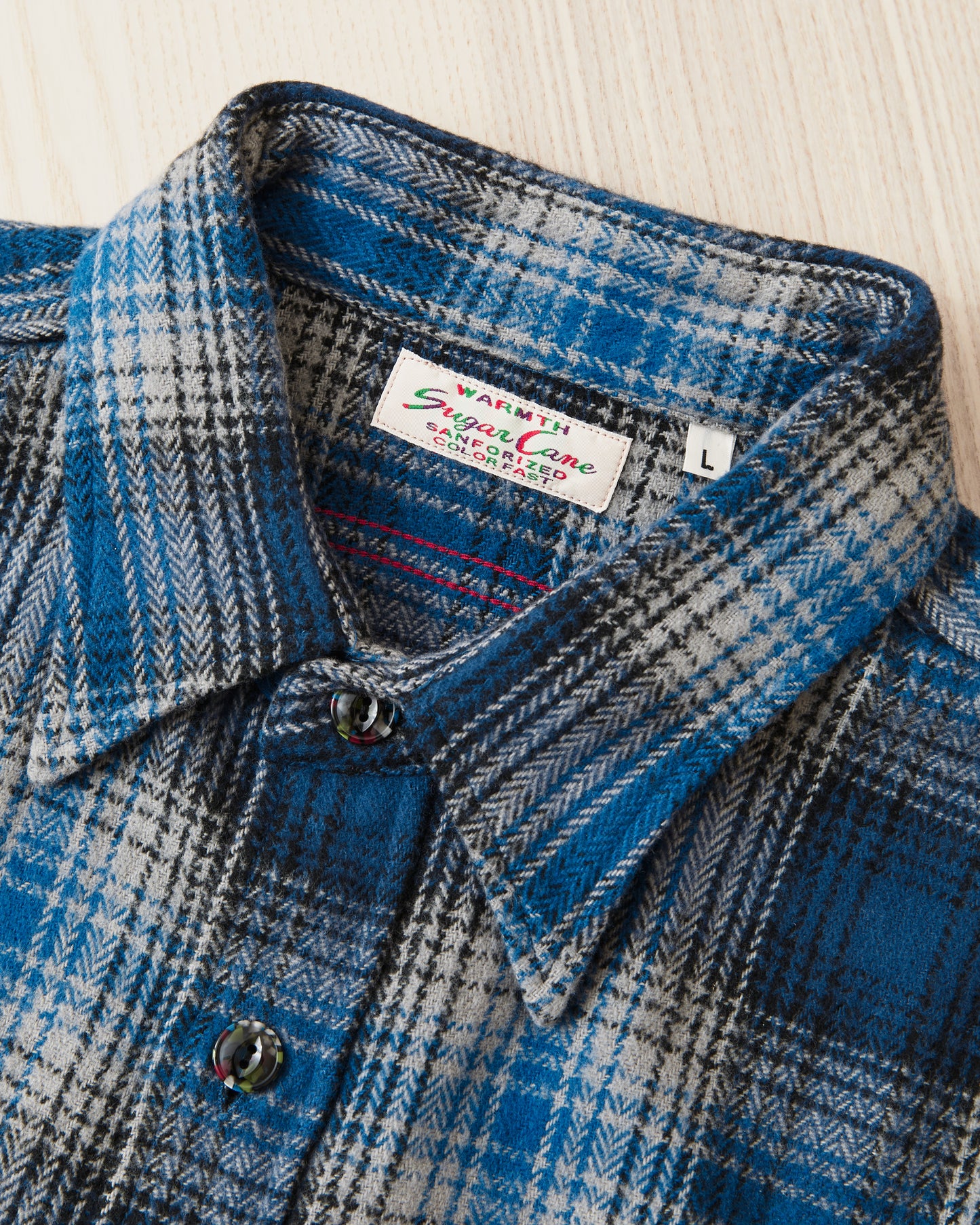 Sugar Cane & Co. SC29584 Fiction Romance Herringbone Twill Check Work Flanell Shirt Navy