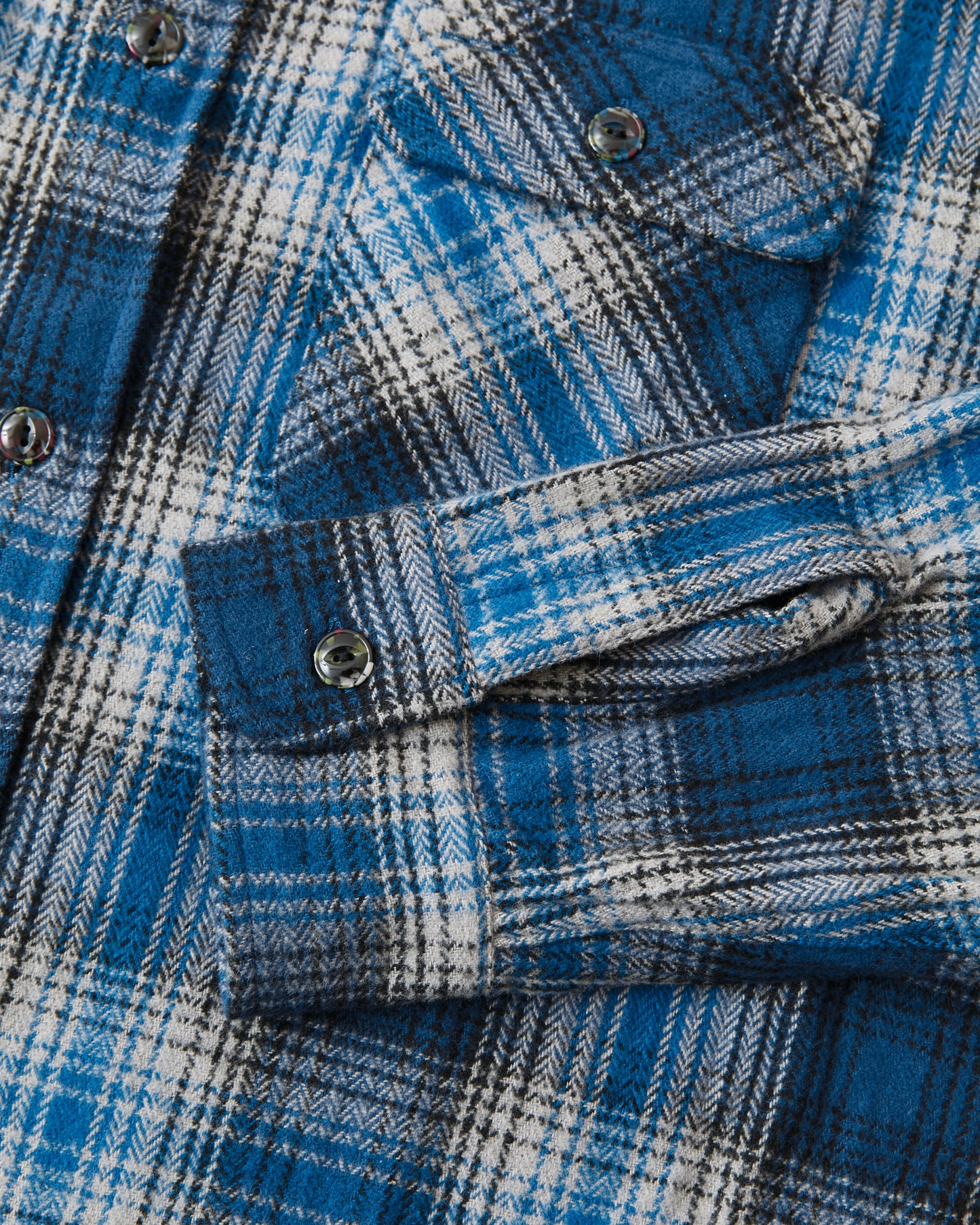 Sugar Cane & Co. SC29584 Fiction Romance Herringbone Twill Check Work Flanell Shirt Navy