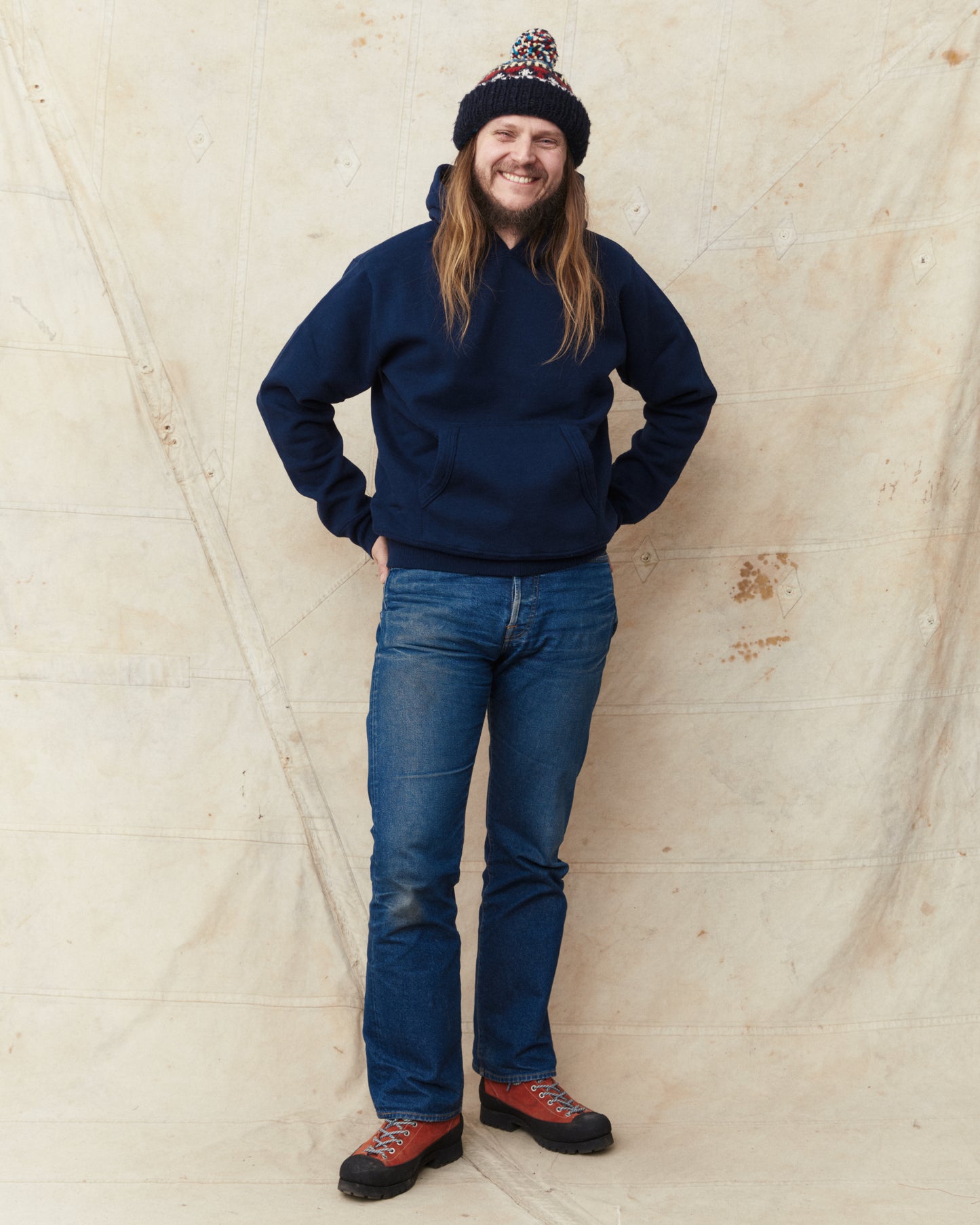 Whitesville Heavyweight Loop-Wheeled Hoodie Navy WV67729