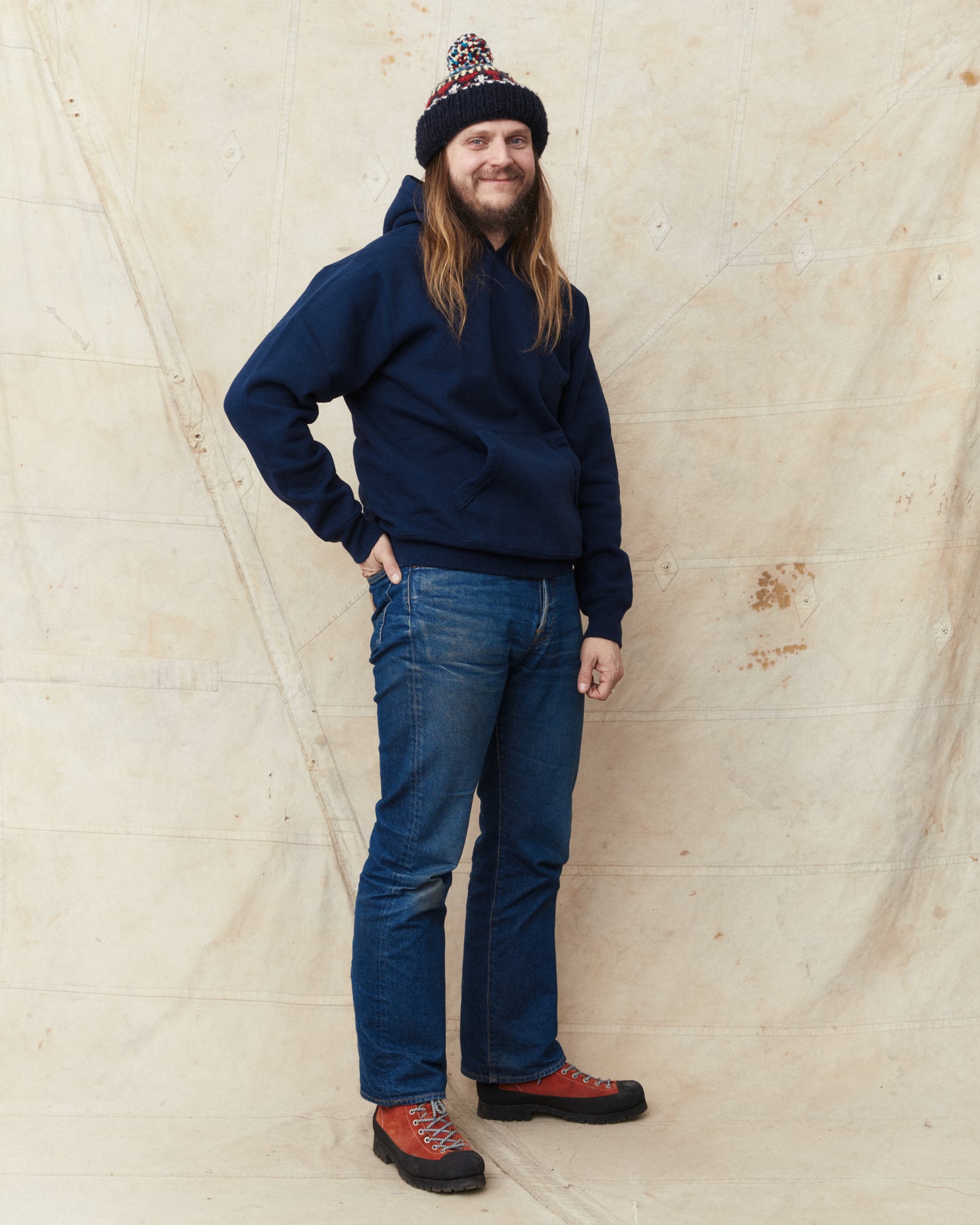 Whitesville Heavyweight Loop-Wheeled Hoodie Navy WV67729