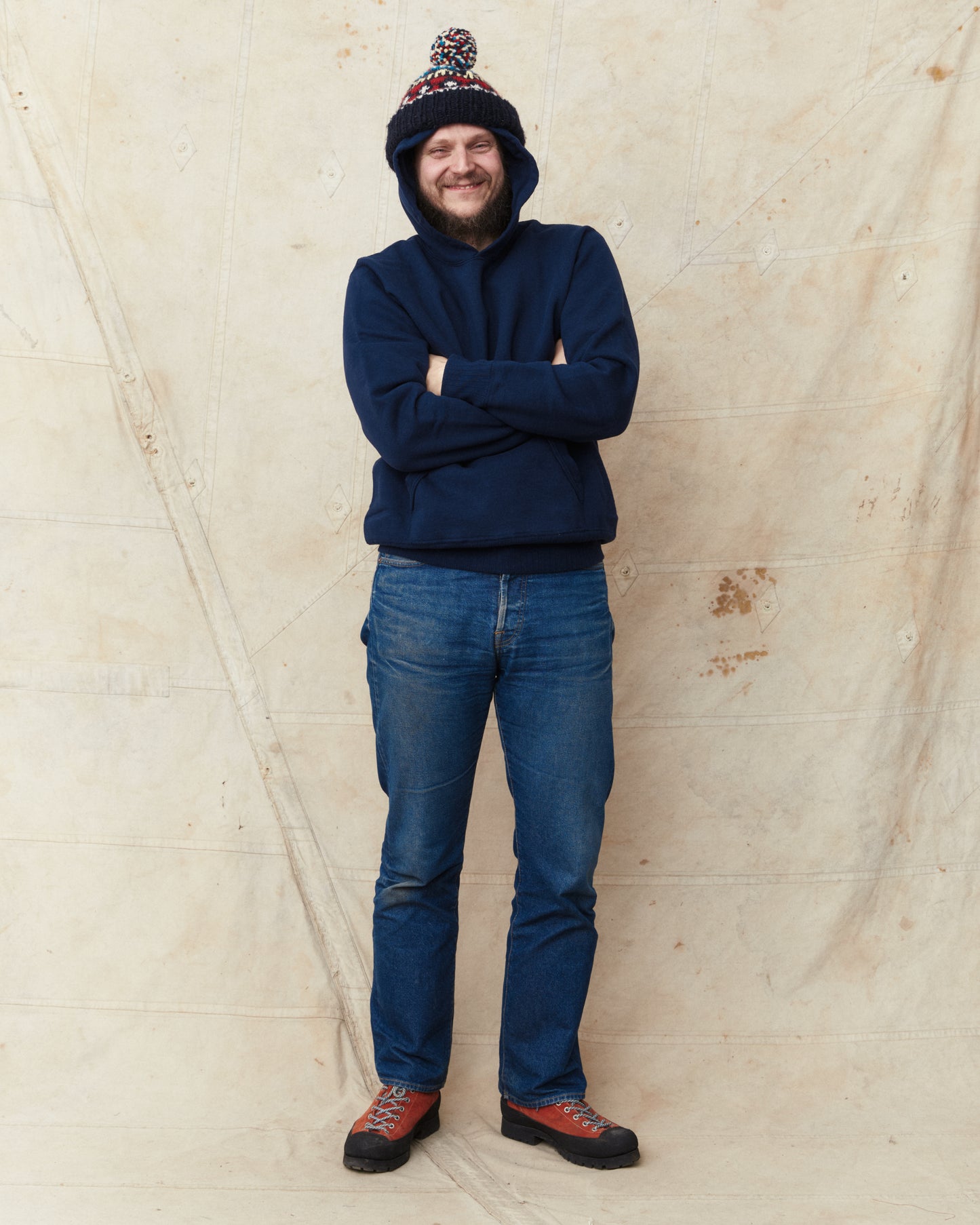 Whitesville Heavyweight Loop-Wheeled Hoodie Navy WV67729