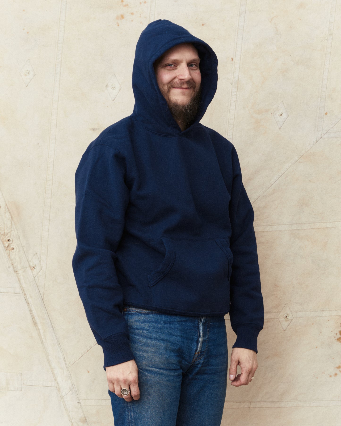 Whitesville Heavyweight Loop-Wheeled Hoodie Navy WV67729