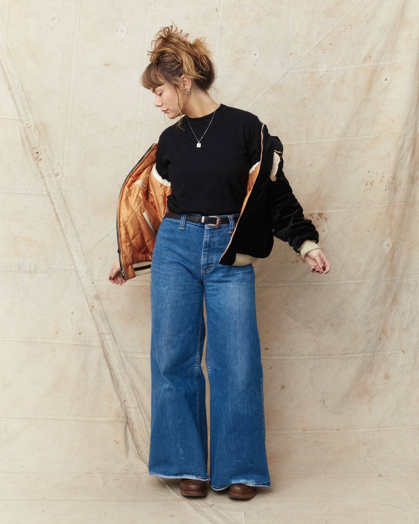 Tailor Toyo TT15792 Souvenir "Sukajan" Late 1950s Style Velveteen Jacket Polar Bear x Alaska Map