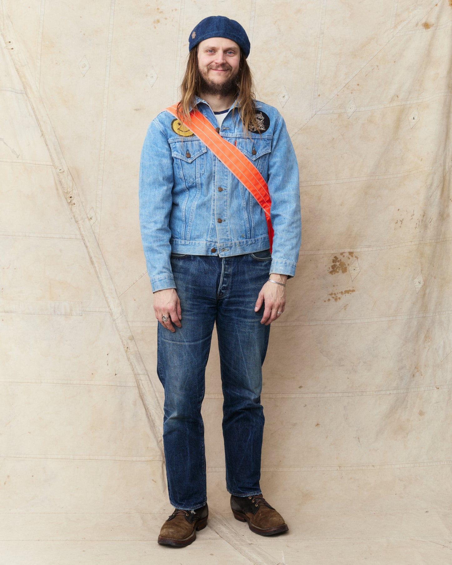 TCB Jeans News Paper Bag Solid Orange