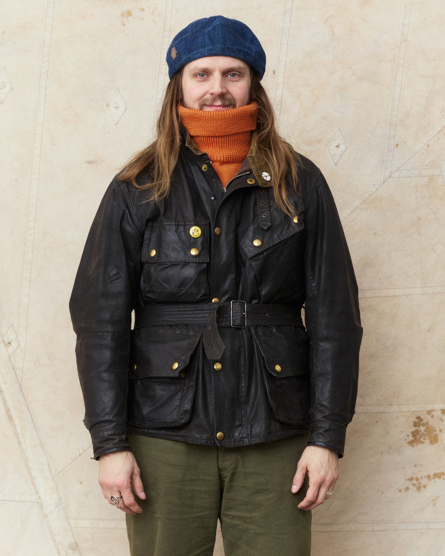 North Sea Clothing The Submariner Roll Neck Wool Sweater Orange