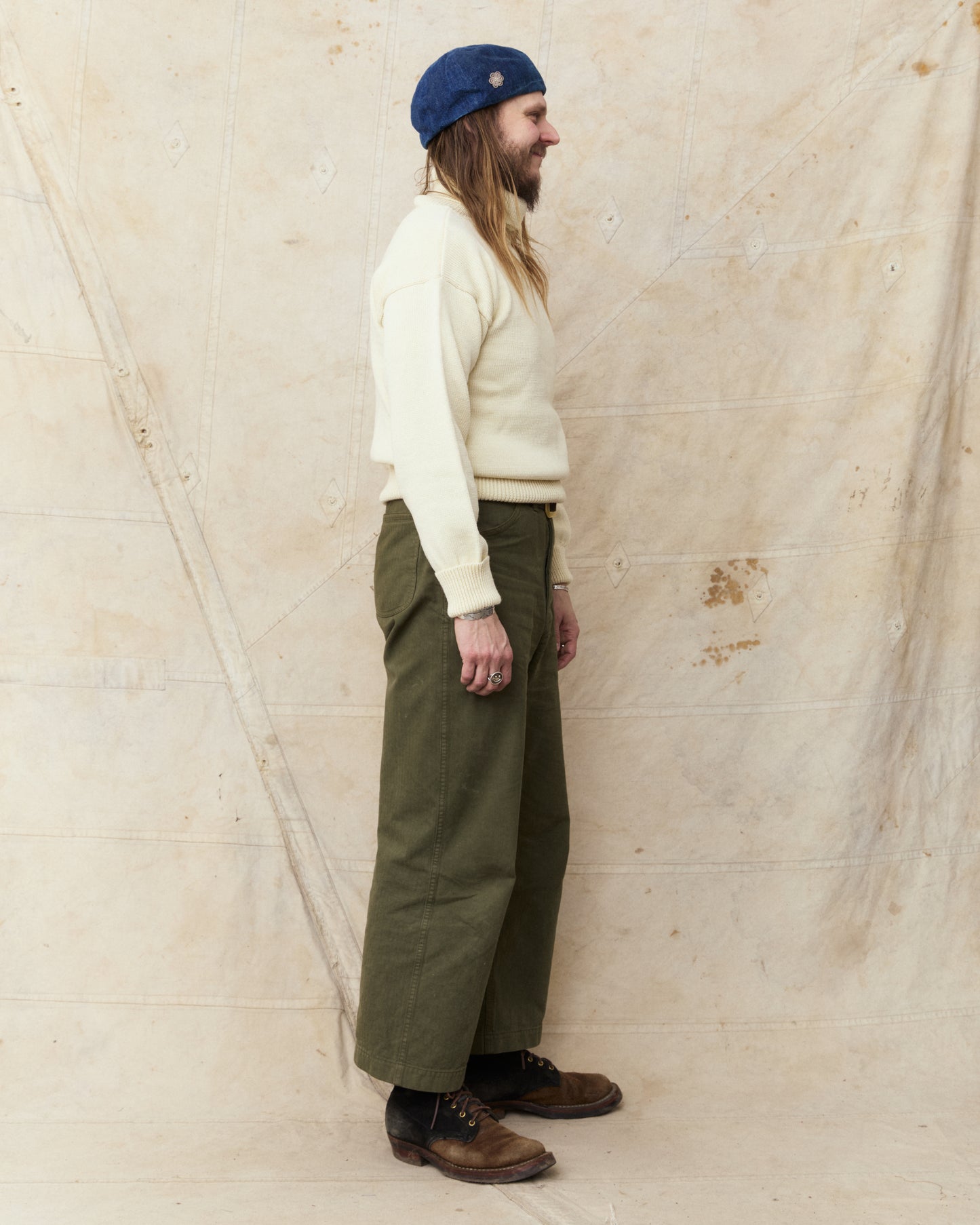 North Sea Clothing The Submariner Roll Neck Wool Jumper Ecru